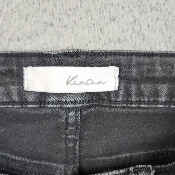 Kancan Jeans Women's 7/27 Black Curvy Mid Skinny Ankle Stretch Grunge Raw Hem - Picture 8 of 9